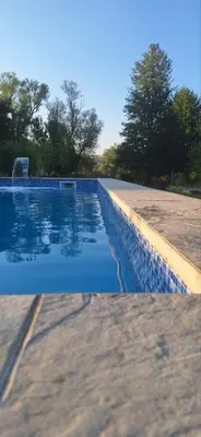 two pictures of a swimming pool at Zem Zem kuća za odmor in Otoka