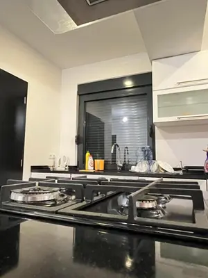 a kitchen with a sink and a stove top oven at Villa Bukvic in Zavidovići