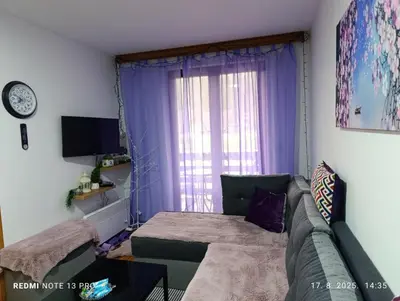 a living room with a couch and a window at Apartments EDEN in Vlasic