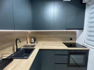 a kitchen with a sink and a counter top at Apartment in the center with free parking in Banja Luka