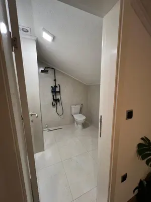 a bathroom with a shower and a toilet at DM Rooms l in Gornji Vakuf