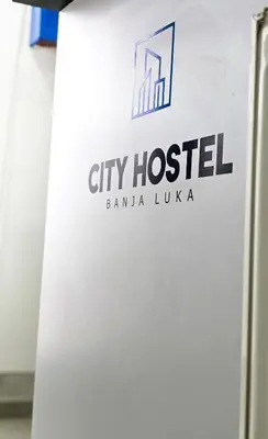 a sign for the city hospital bangka lugka at City Hostel Banja Luka in Banja Luka