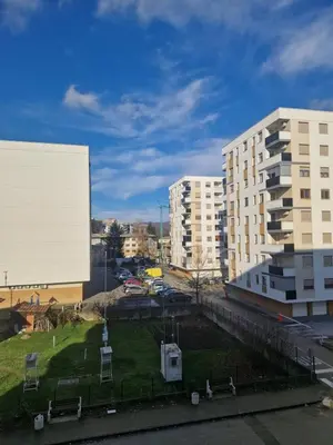 a view of a city with tall buildings at Apartman Green Oaza in Doboj