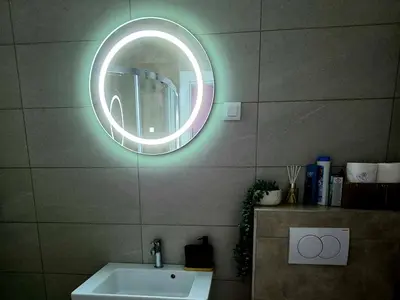 a bathroom with a mirror and a sink at Novicasa in Železnička Stanica Incel