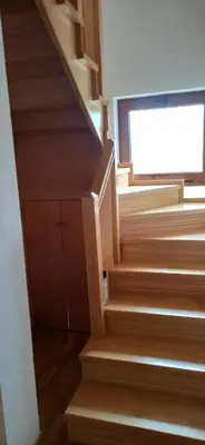 a staircase in a house with a window at Connect 4 - Vlašić Vikendica in Šišava