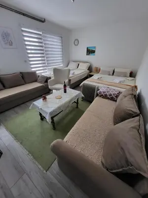 a living room with a couch and a table at Studio apartman 