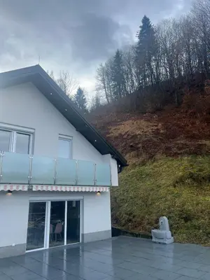 a white house with a view of a hill at House in Kreševo - Mountain view - in Kreševo