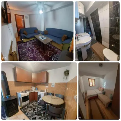 a collage of four pictures of a room at Apartmani Adin Babanovac in Travnik