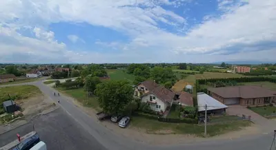 an overhead view of a house in a residential neighborhood at Splendida in Bosanska Gradiška