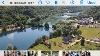 a screenshot of a webpage with a picture of a lake at Holiday Home Ajaz Bihac in Bihać