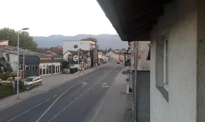 a view of a street in a small town at Apartment Edin in Bihać