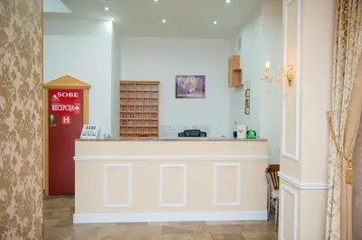 a kitchen with a counter in a room at Prenoćište 