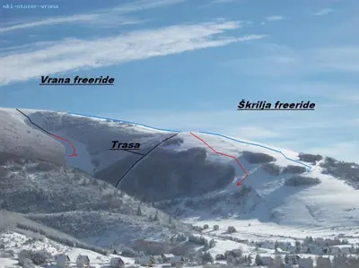 a map of a ski resort on a mountain at Planinska kuća Kupres in Kupres