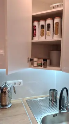 a kitchen with a sink and a counter top at Holiday Home Oaza Mira in Visoko