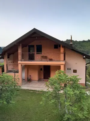 a view of a house with a balcony at Kuća za odmor Panorama Lohovo Bihać in Bihać