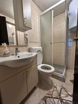 a bathroom with a toilet and a sink and a shower at Holiday Home Dzejla in Vlasic