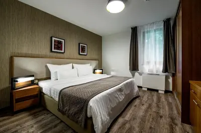a hotel room with a bed and a window at Hotel Blanca Resort & Spa in Vlasic