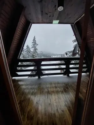 a view from the inside of a room with a window at Vikendica A Vlasic in Vlasic