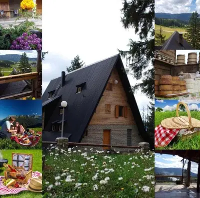 a collage of pictures of a house at Vikendica A Vlasic in Vlasic