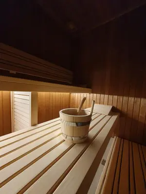 a bucket sitting on top of a sauna at Wellness&Spa Hotel Astorya in Banja Luka