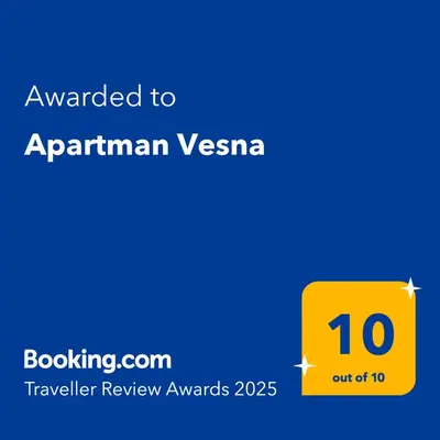 a yellow square with the text awarded to armenian visa at Apartman Vesna in Kupres