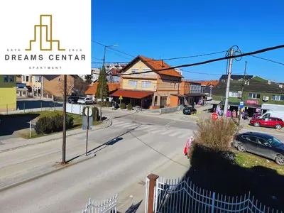 an aerial view of a street in a small town at Apartments Dreams Centar in Živinice