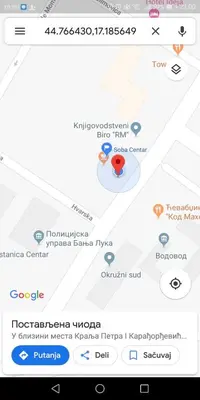 a screenshot of the google translate app on a phone at Soba Centar in Banja Luka