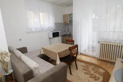 a living room with a couch and a table at Apartman CENTAR 1 in Banja Luka