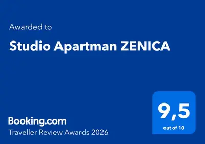 a blue sign with the words subko apartmentarian zenica at SWEET APT Zenica in Zenica