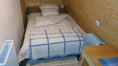 a small room with a bed in a small house at Ismar&Hanna in Vlasic