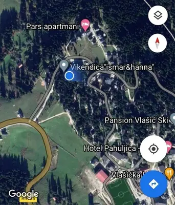 a map of a park with pointers to different places at Ismar&Hanna in Vlasic
