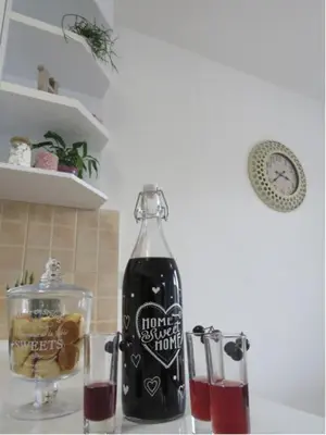 a bottle of soda sitting on top of a counter at Winter Iris in Kupres