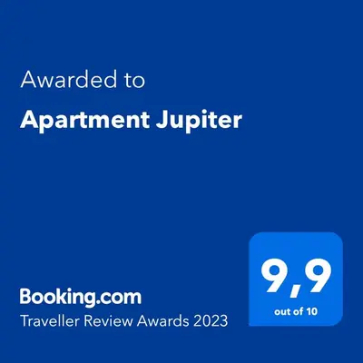 a blue sign with the text upgraded to appointment judge at Apartment Jupiter in Tuzla