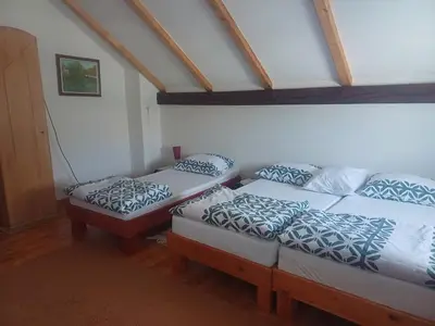 a room with two twin beds in a attic at Holiday Home Edi in Bihać