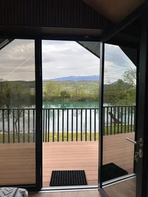 a view from the front door of a house at Apartments MLIN in Bihać