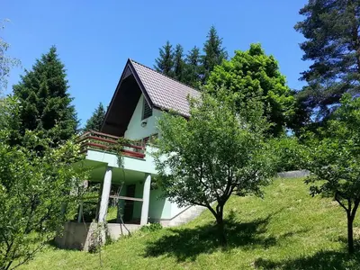 a house on a hill with trees in front of it at Green Paradise in Visoko