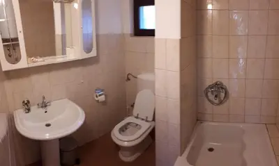 a small bathroom with a sink and a toilet at Green Paradise in Visoko
