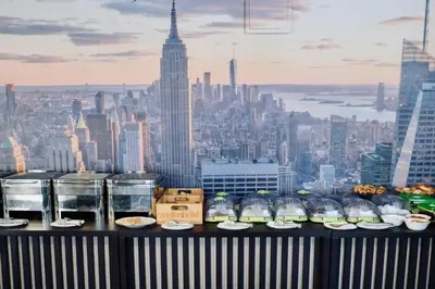 a view of the empire state building from the top of a building at Hotel Zepter Palace in Banja Luka