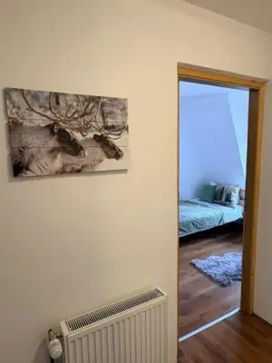 a room with a painting on the wall and a radiator at Villa Rustica in Šišava
