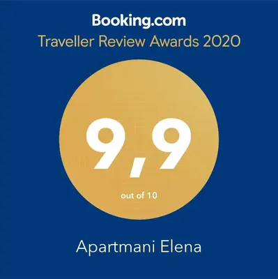 a yellow circle with the number on it at Elena apartmani in Tuzla
