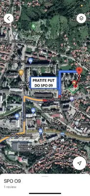 a map of a traffic plug do not stop os at Apartman Tuzla - Blizu Panonskih jezera i centra grada in Tuzla