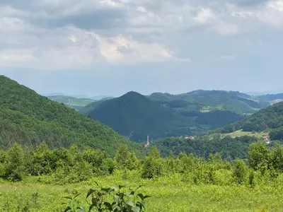 a view of a valley with mountains in the background at PURE NATURE in Visoko
