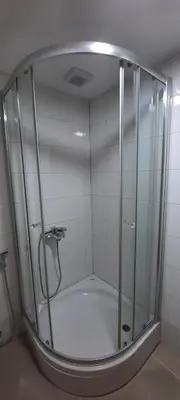 a shower with a glass enclosure in a bathroom at PURE NATURE in Visoko