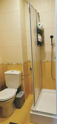 a bathroom with a toilet and a shower at Apartman Spirit of Vlašić in Vlasic