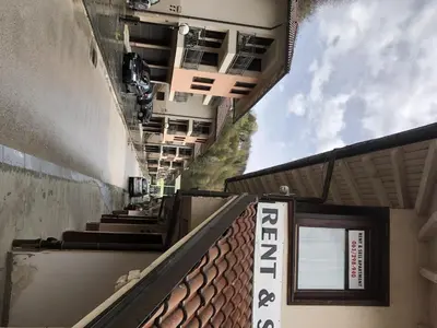 a stairway leading up to an apartment building at Sound apartment in Fojnica