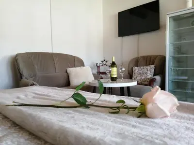 a living room with a couch and a table at Studio Apartman Sun in Jajce