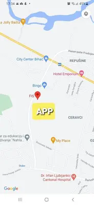 a map of apopulum archaeological sites at Apartman ALEM Bihac in Bihać