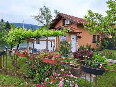 a house with a bunch of plants on a fence at Kuca za odmor Šušnjar in Ripač