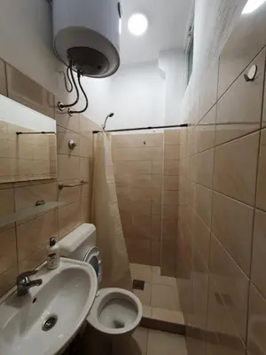 a small bathroom with a toilet and a sink at Apartmani Sarti Banja Luka in Banja Luka
