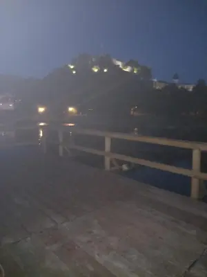 a view of a bridge at night with a fence at Natural Paradise in Bosanska Krupa